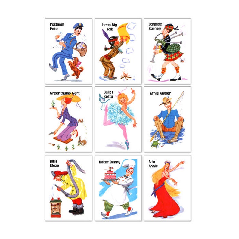Old Maid Playing Game Cards Reproduction Vintage 1972 Style - Etsy