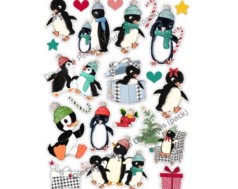 Penguin Christmas Mini Die Cuts Ephemera Pack