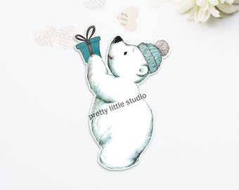 Pokey's Gift Polar Bear Vintage DieCut | Christmas, Winter (2 sizes available: 4 inch & 6 inch)