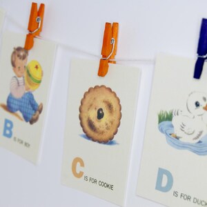 Z is for Zebra ABC Alphabet Vintage Style Flash Cards, Animal, Zoo, School, ABC, Alphabet, ABC flash cards, B is for Boy, Cat, Duck, Dog image 3