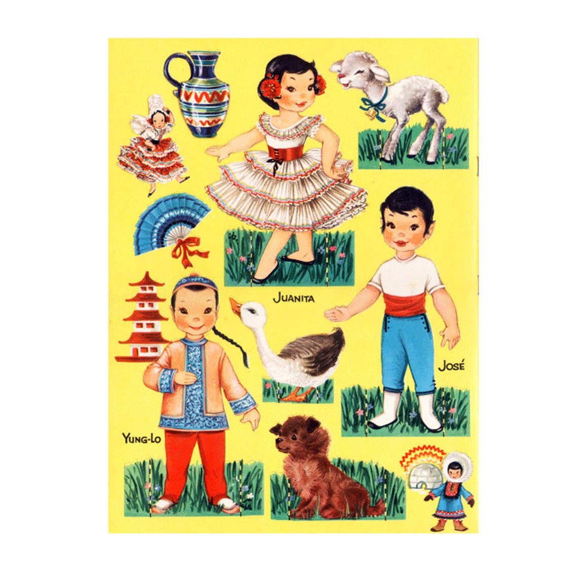Print at Home Paper Dolls Children Around the World Vintage - Etsy