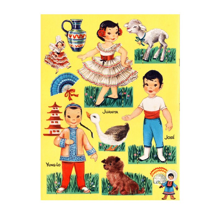 Print at Home Paper Dolls Children Around the World Vintage | Etsy