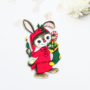 Cutout | Biscotti Christmas Bunny | Vintage Die cut (1 size available: 4 inch )