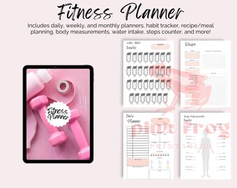 Fitness Planner, Weight Loss Tracker, BUNDLE, Workout Planner Fitness Journal, Wellness, Health Goal, Meal Planner, Self Care, Habit Tracker
