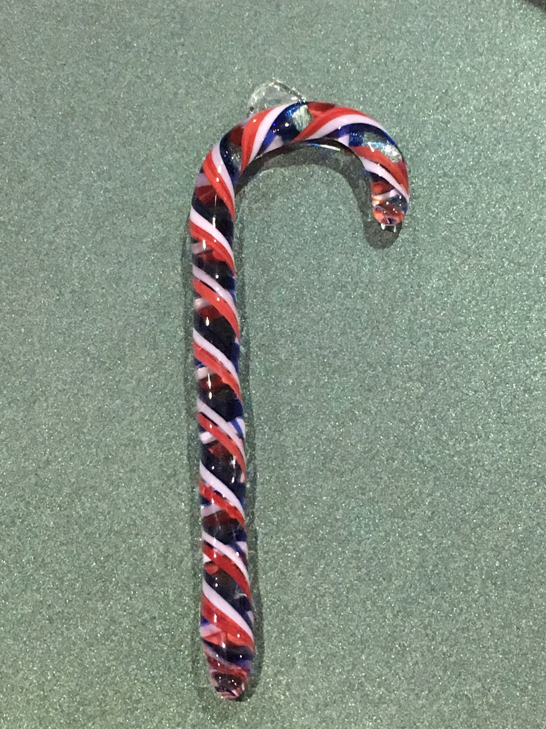 Red, White & Blue Patriotic CANDY CANE Borosilicate Glass Christmas ...