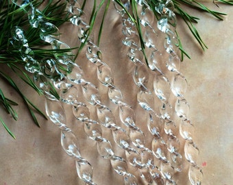 CLEAR Handmade Borosilicate Traditional Glass Icicle Christmas Ornament