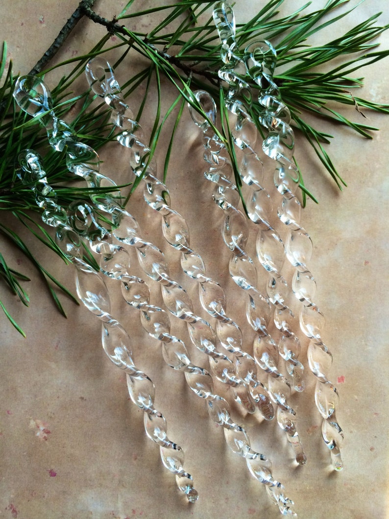 CLEAR Handmade Borosilicate Traditional Glass Icicle Christmas Etsy