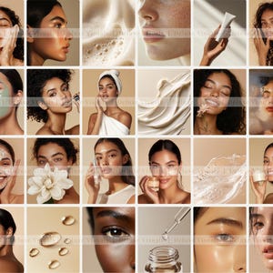 Diverse Skincare Stock Photos Melanin Face Aesthetic Stock Photos marketing Instagram Reels Melanin Beauty Female Model MRR PLR Marketing image 2