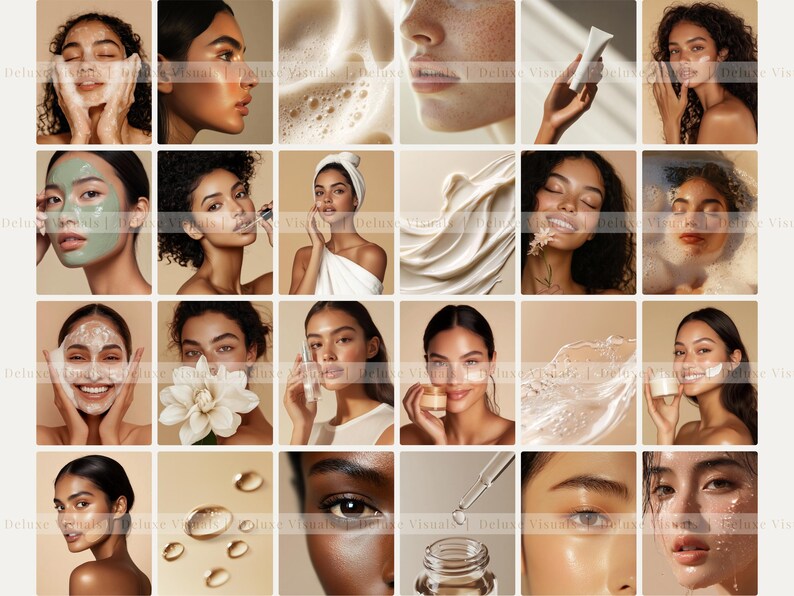 Diverse Skincare Stock Photos Melanin Face Aesthetic Stock Photos marketing Instagram Reels Melanin Beauty Female Model MRR PLR Marketing image 2