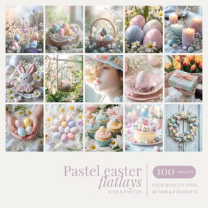 Pastelkleuren Pasen Lente Stock Foto&#39;s Pasen Vakantie Digitale marketing Stock Foto&#39;s Esthetische Instagram-rollen MRR PLR Paastraktaties Stock afbeeldingen