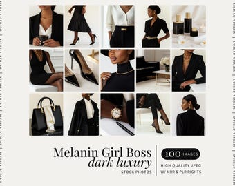 Melanin Dark Luxury Stock Photos Faceless Digital Marketing Instagram Reels Photos Girl Boss Moody Melanin Lifestyle Fashion MRR PLR Images