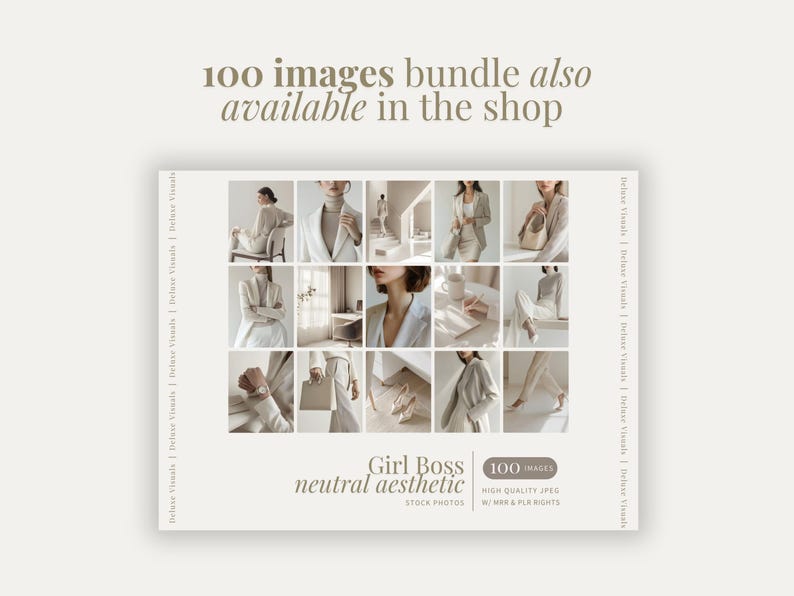 May include: A collage of 16 images showcasing a neutral aesthetic with a focus on fashion and lifestyle. The images feature a woman wearing a white outfit, a white bag, and a white watch. The text "Girl Boss neutral aesthetic" is displayed in the centre of the collage.