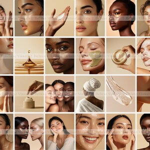 Diverse Skincare Stock Photos Melanin Face Aesthetic Stock Photos marketing Instagram Reels Melanin Beauty Female Model MRR PLR Marketing image 3