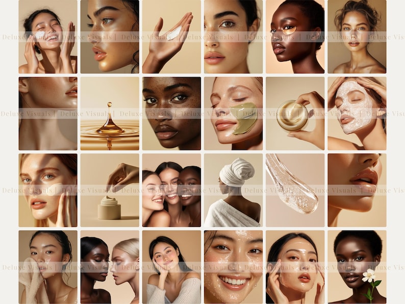 Diverse Skincare Stock Photos Melanin Face Aesthetic Stock Photos marketing Instagram Reels Melanin Beauty Female Model MRR PLR Marketing image 3