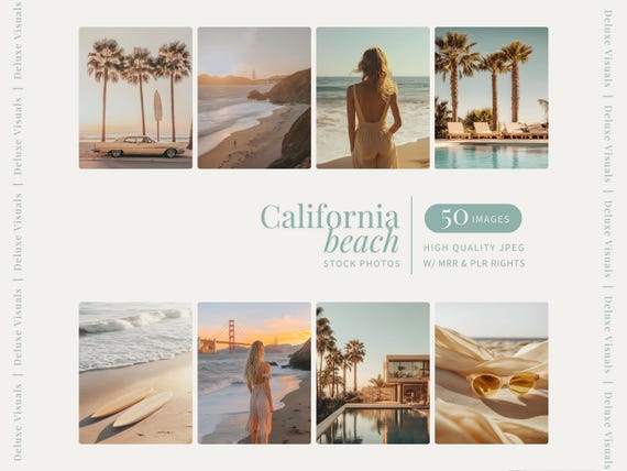 California Beach Photos Faceless Digital Marketing Instagram PLR MRR Reels Tropical Aesthetic Light And Airy Stock Photos Lifestyle Fashion