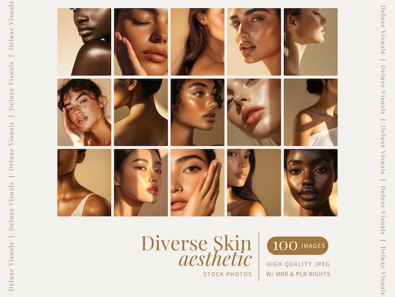 Flawless Woman Melanin Skin Care Beauty Stock Photos Digital Marketing Diverse Skin Photo Instagram Reel Aesthetic Images PLR MRR Lifestyle