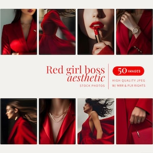 Red Girl Boss Stock Photos Luxury Instagram Reels Faceless Digital Marketing Stock Photos Girl Boss Moody Aesthetic Lifestyle MRR PLR Photos