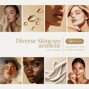 Diverse Skincare Stock Photos Melanin Face Aesthetic Stock Photos marketing Instagram Reels Melanin Beauty Female Model MRR PLR Marketing image 1