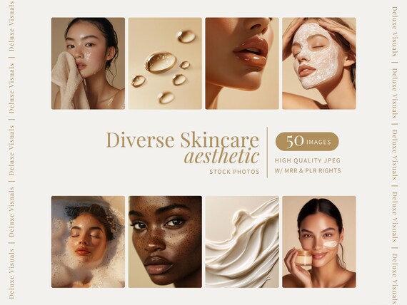 Diverse Skincare Stock Photos Melanin Face Aesthetic Stock Photos marketing Instagram Reels Melanin Beauty Female Model MRR PLR Marketing