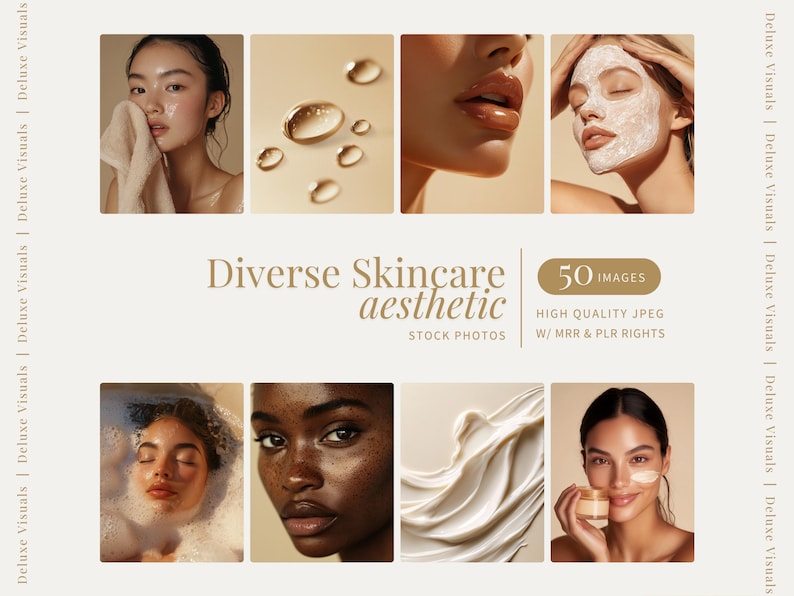 Diverse Skincare Stock Photos Melanin Face Aesthetic Stock Photos marketing Instagram Reels Melanin Beauty Female Model MRR PLR Marketing image 1