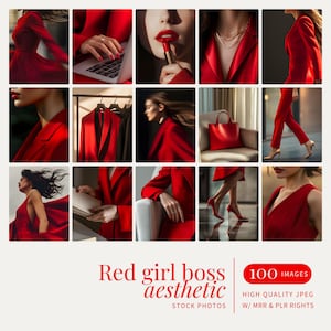 Luxury Red Girl Boss Stock Photos Faceless Instagram Reels Digital Marketing Stock Photos Moody Girl Boss Aesthetic Lifestyle MRR PLR Photos