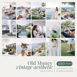 Gesichtslose alte Geld Vintage Stock Foto Instagram Reel Marketing ästhetisch Lebensstil Bilder Vintage Sommer reiche Mädchen Chef MRR PLR Foto