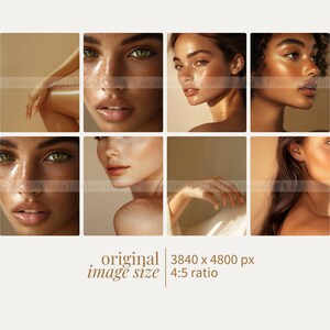 Pode incluir: Uma colagem de seis imagens com retratos de close-up de mulheres com diferentes tons de pele e penteados. As imagens s&atilde;o organizadas em uma grade, com cada imagem mostrando um aspecto diferente do rosto da mulher.