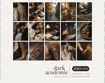 Moody Aesthetic Stock Photo Dark Academia Vintage Faceless Instagram Reels Digital Marketing PLR MRR Images Scholarly Classic Dark Aesthetic
