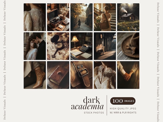 Moody Aesthetic Stock Photo Dark Academia Vintage Faceless Instagram Reels Digital Marketing PLR MRR Images Scholarly Classic Dark Aesthetic