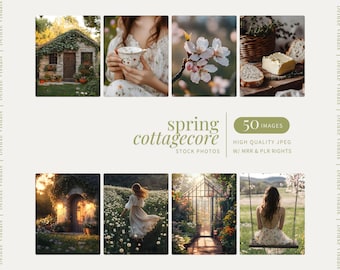 Spring Aesthetic Cottagecore Stock Photo Faceless Instagram Reels Cover Marketing Rural Aesthetic Photos MRR PLR Cottagecore Lifestyle Image