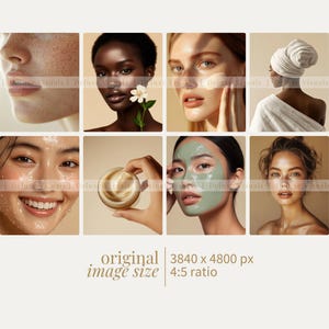 Diverse Skincare Stock Photos Melanin Face Aesthetic Stock Photos marketing Instagram Reels Melanin Beauty Female Model MRR PLR Marketing image 4