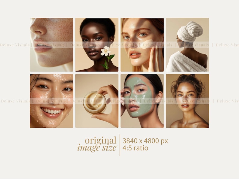 Diverse Skincare Stock Photos Melanin Face Aesthetic Stock Photos marketing Instagram Reels Melanin Beauty Female Model MRR PLR Marketing image 4