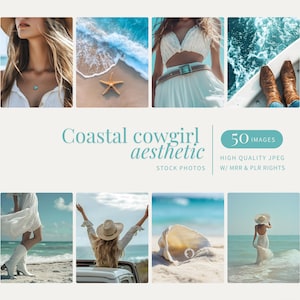 Coastal Cowgirl Stock Photo Faceless Digital Marketing Beach Photo Instagram Reel Aesthetic MRR PLR Vintage Tropical Image Cowgirl Lifestyle