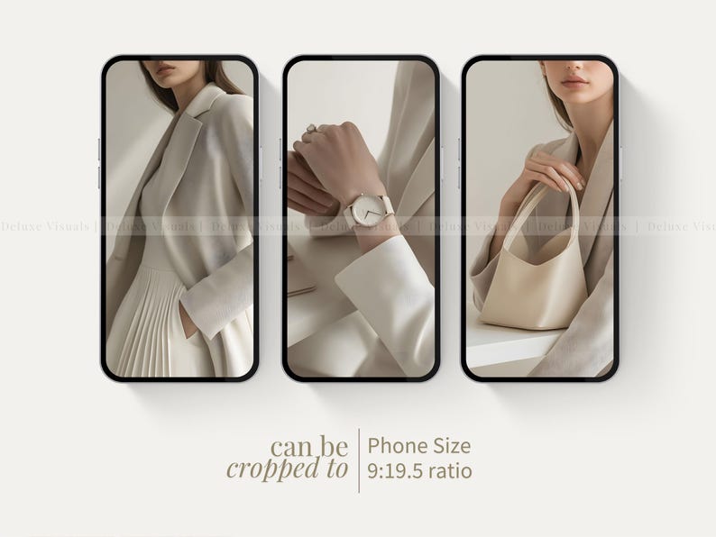 May include: Three images of a person wearing a white blazer and a white dress. The first image shows the person's face and shoulders. The second image shows the person's hand wearing a watch. The third image shows the person holding a white handbag.