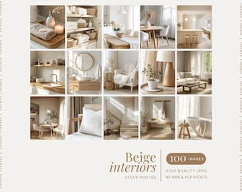 Home Interiors Stock Photo PLR MRR Minimalist Neutral Aesthetic Photos Instagram Reel Cover Business Marketing Stock Photo Real Estate Home