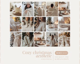 Aesthetic Cozy Christmas Stock Photos Faceless Digital Marketing Cozy White Winter Stock Photos Aesthetic LIfestyle MRR PLR Fashion Images