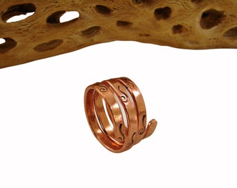 Copper Triple Strand Hand Stamped Ring - Any size