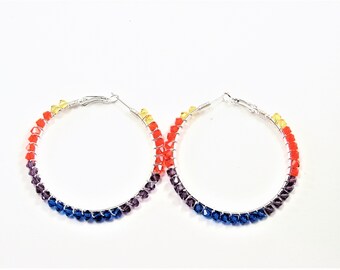 Swarovski Crystal Embellished Hoop Earrings