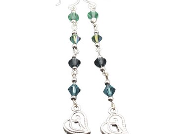 Sterling Silver and Swarovski Crystal Dangle Earrings