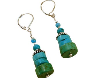 Turquoise and Sterling Silver Earrings