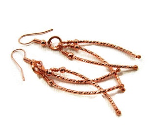 Copper Sparkly Strands earrings