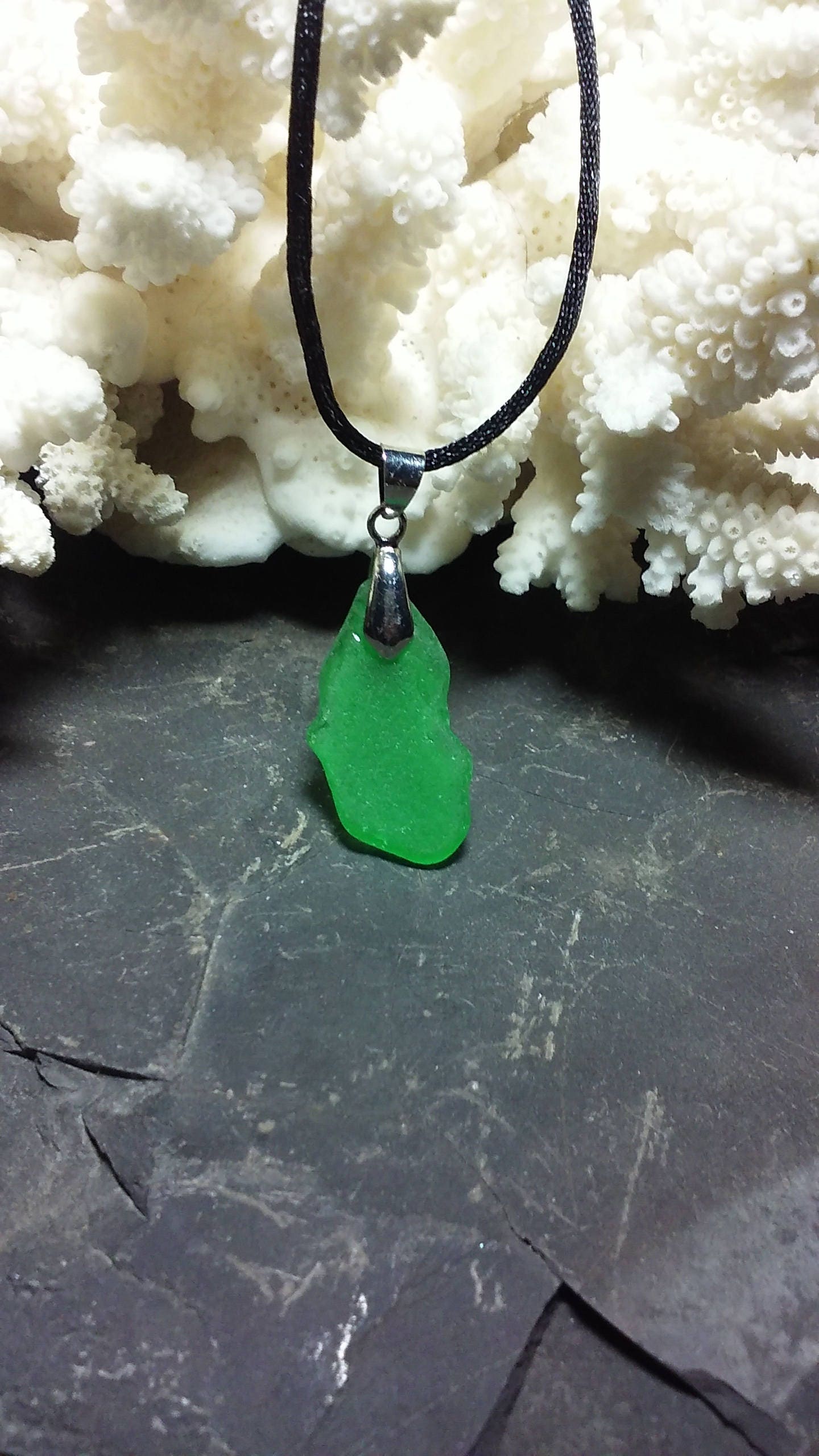Beach Glass Necklace Green Lake Michigan Sea Glass