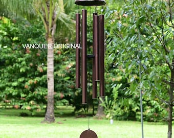Wind Chimes for Outside Deep Tone 38"|48" | Large Outdoor Wind Chime | Memorial Sympathy Gift |Garden Patio Decor| Copper Vein Bronze | Grey