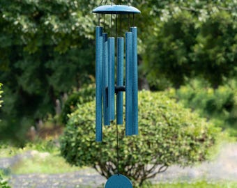 Wind Chimes for Outside Deep Tone 38'' Wind Chime Outdoor Clearance,Deep Tone,Memorial Sympathy gift,Garden Patio,Home Décor,water vein blue