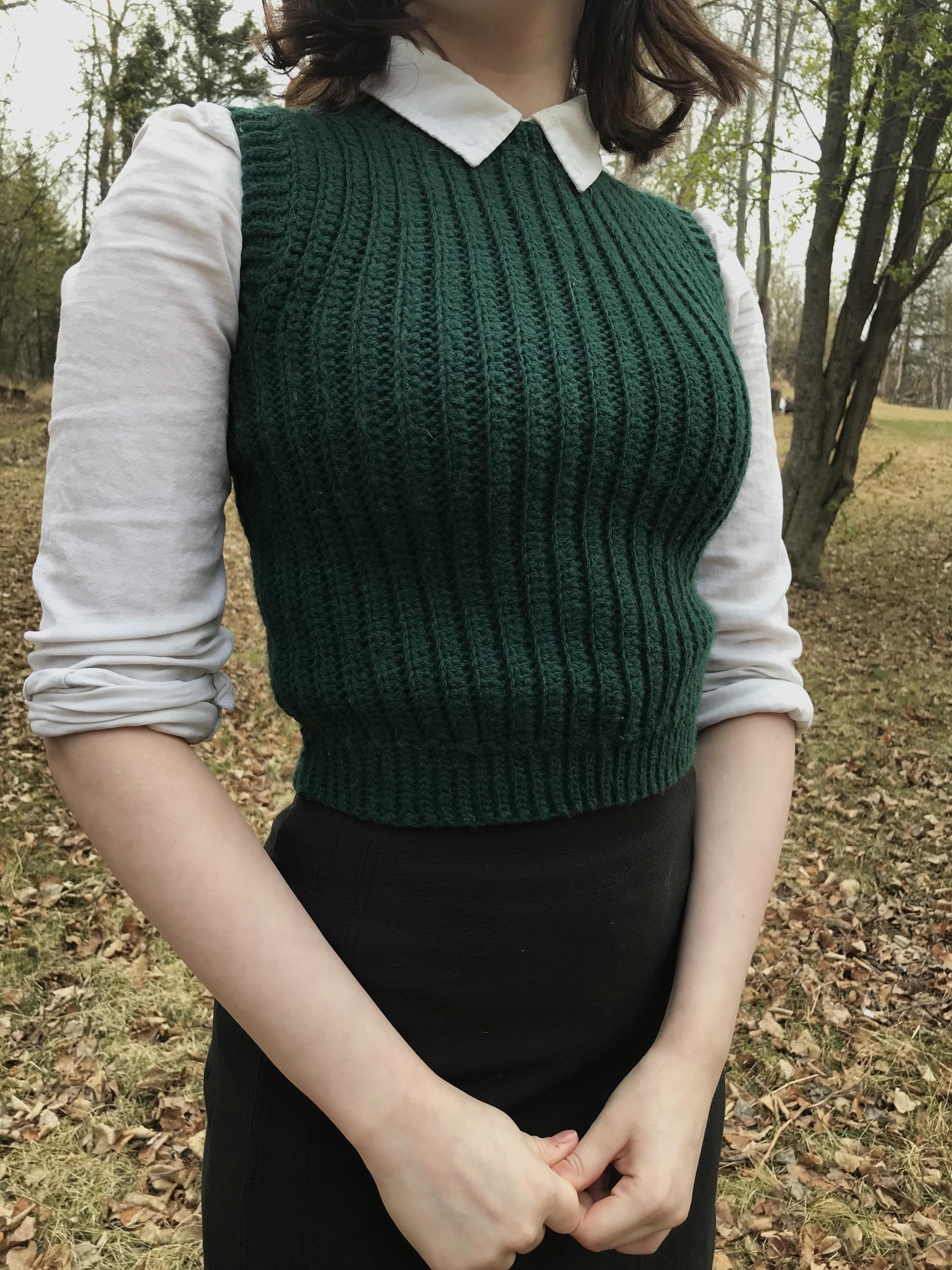 High-neck Ribbed Crochet Vest Pattern PDF (english) and Size Inclusive ...