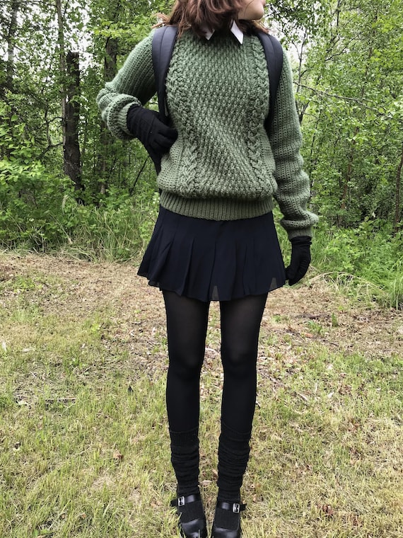 Cable Stitch Oversized Sweater With an Alpine Panel Crochet Pattern PDF(english) and Size Inclusive