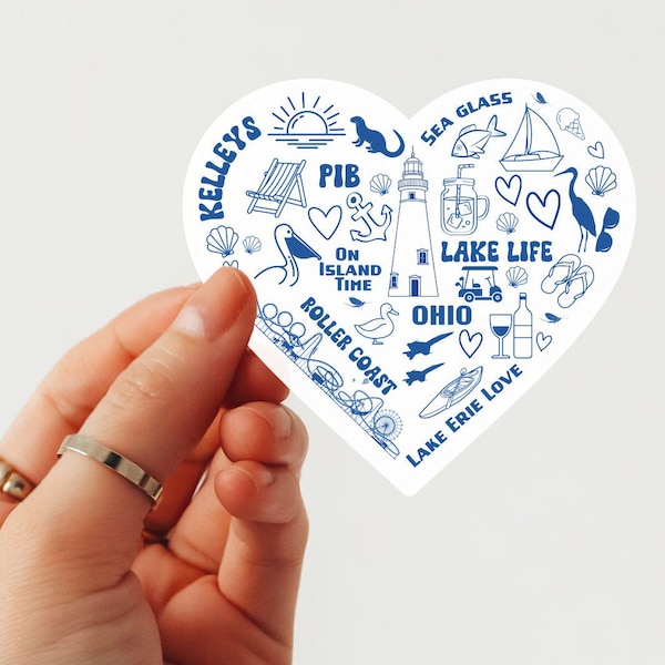 Lake Erie Love Sticker: Heart-Shaped Lake Life Decal