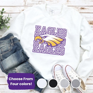Avon Eagles Stacked Design Unisex Medium-Heavy Blend™ Crewneck Sweatshirt, Avon Ohio Spirit Tee
