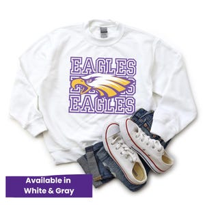 Youth Avon Eagles Stacked Design Unisex Medium-Heavy Blend™ Crewneck Sweatshirt, Avon Ohio Spirit Tee