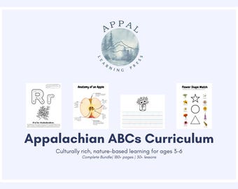 Appalachian ABC Curriculum | Preschool Homeschool Nature Unit | Charlotte Mason | Early Learning Bundle PDF